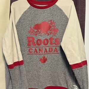 Roots Gray and Red Women's Top